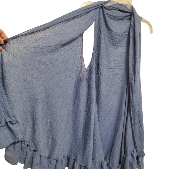 Ruffle Trim Vest Longline - Picture 7 of 11